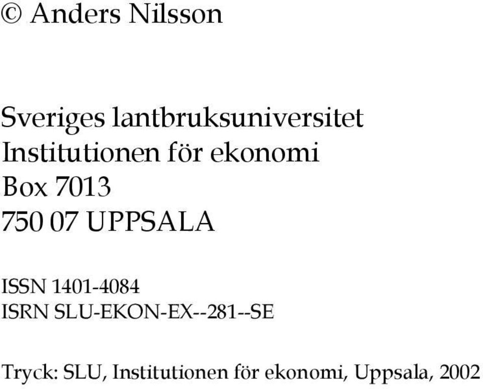 UPPSALA ISSN 1401-4084 ISRN