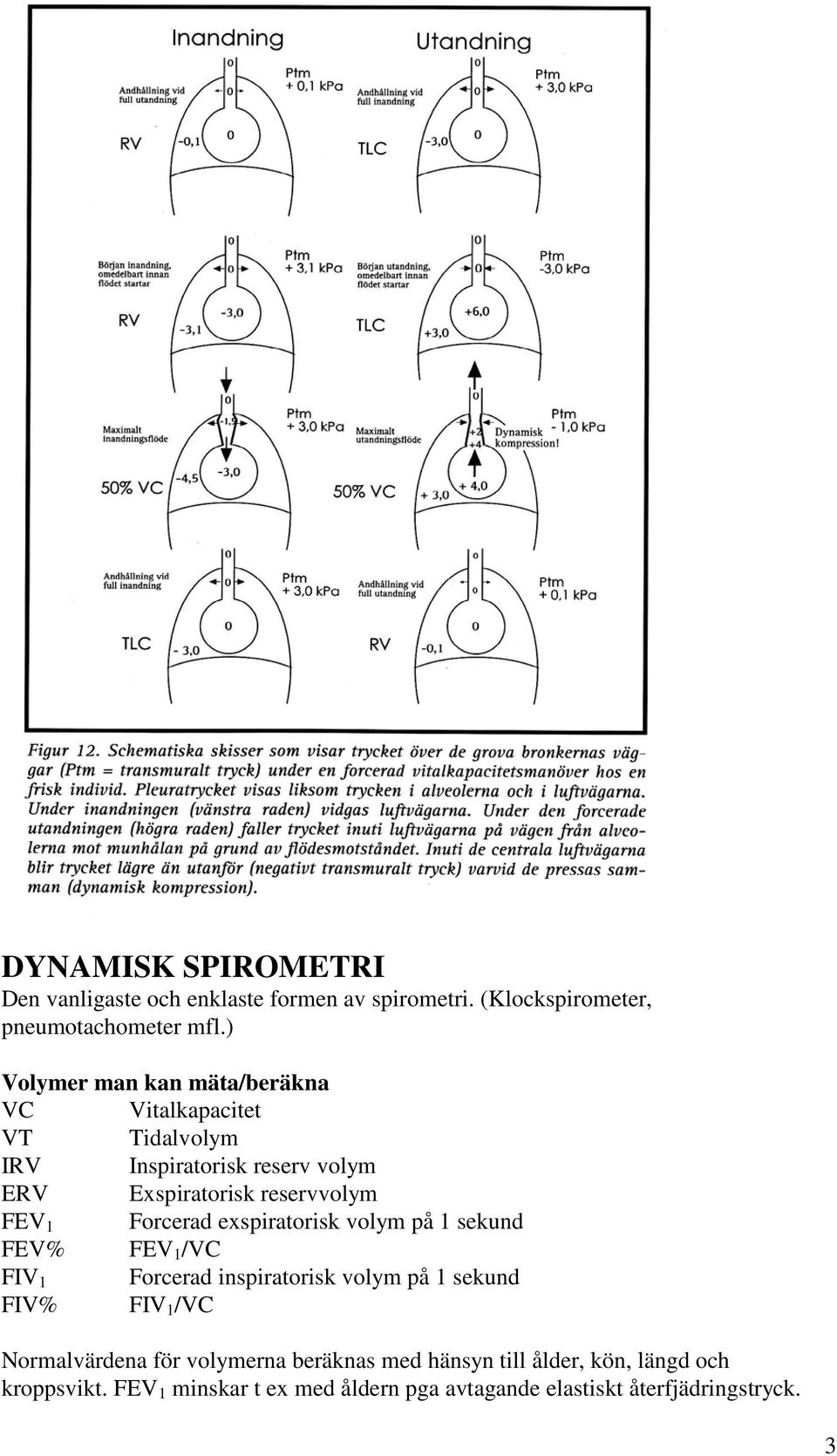 Forcerad exspiratorisk volym på 1 sekund FEV% FEV 1 /VC FIV 1 Forcerad inspiratorisk volym på 1 sekund FIV% FIV 1 /VC