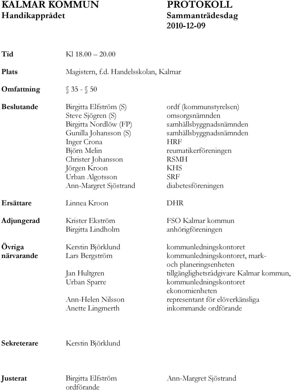 t PROTOKOLL Sammanträde