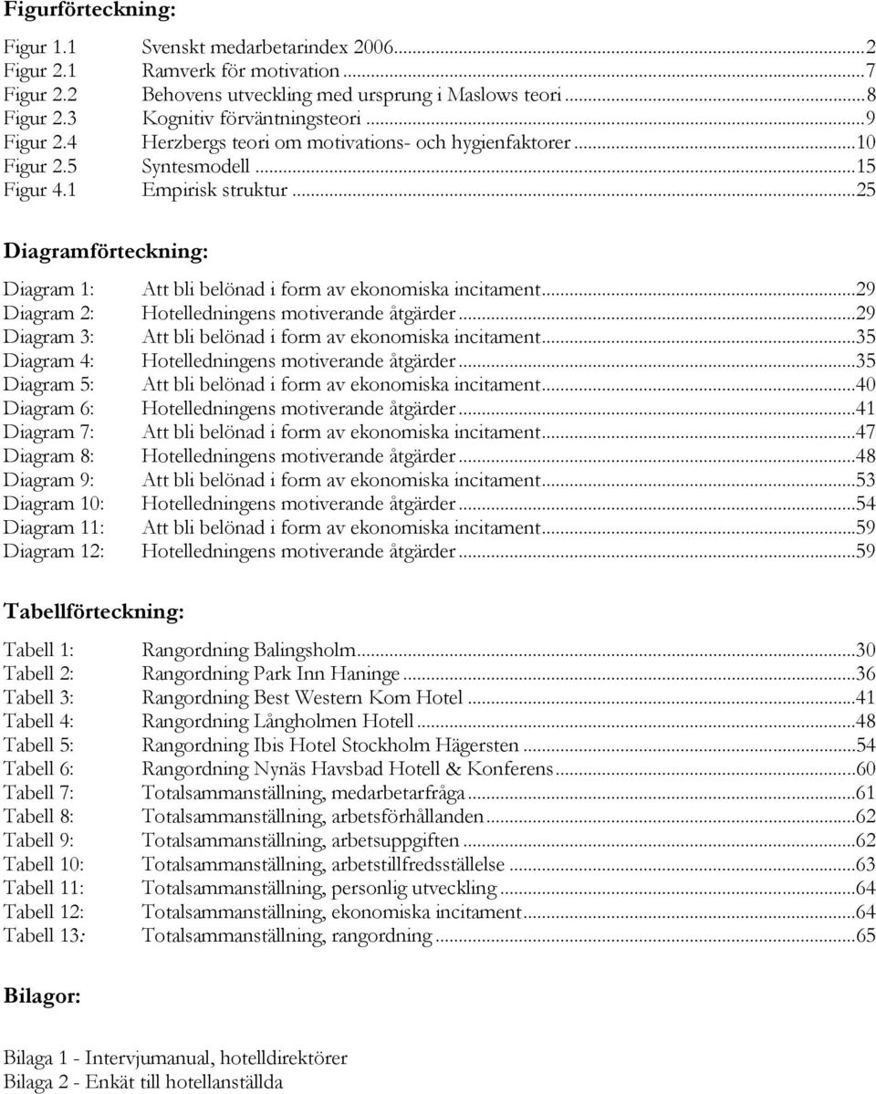 ..25 Diagramförteckning: Diagram 1: Diagram 2: Diagram 3: Diagram 4: Diagram 5: Diagram 6: Diagram 7: Diagram 8: Diagram 9: Diagram 10: Diagram 11: Diagram 12: Tabellförteckning: Att bli belönad i