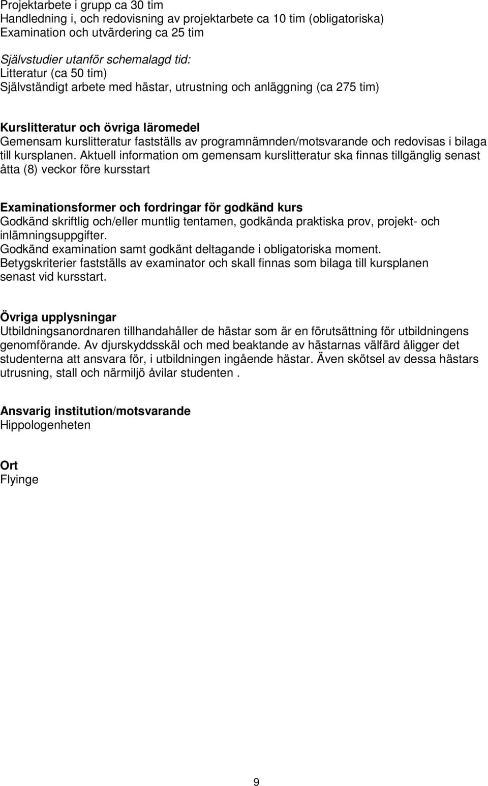 bilaga till kursplanen.