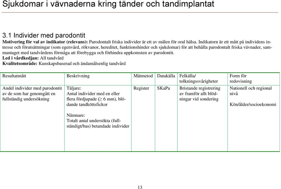 tandvårdens förmåga att förebygga och förhindra uppkomsten av parodontit.