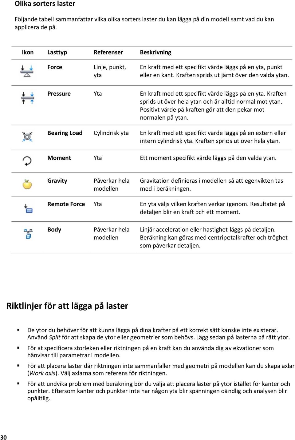 Pressuree Yta En kraft med ett specifikt värde läggs på en yta. Kraften sprids ut över hela ytan och är alltid normal mot ytan. Positivt värde på kraften gör att den pekar mot normalenn på ytan.