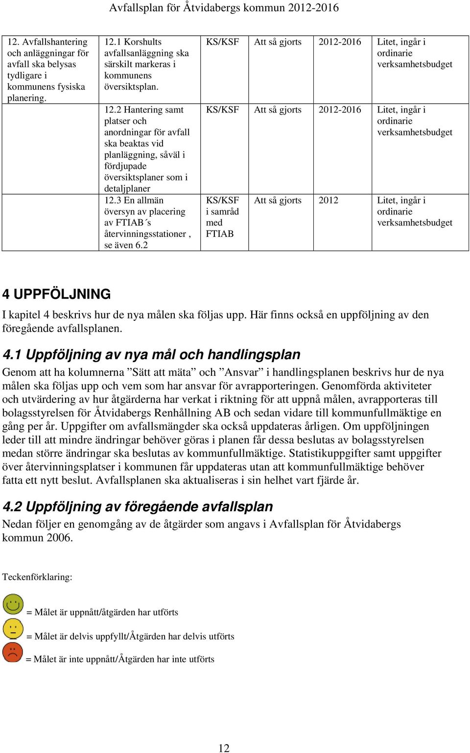 2 Hantering samt platser och anordningar för avfall ska beaktas vid planläggning, såväl i fördjupade översiktsplaner som i detaljplaner 12.