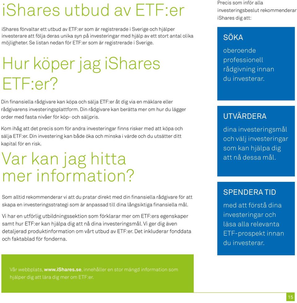 Din finansiella rådgivare kan köpa och sälja ETF:er åt dig via en mäklare eller rådgivarens investeringsplattform.
