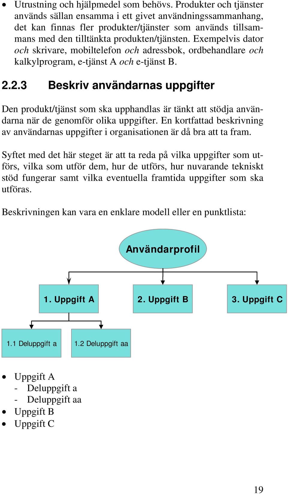 Exempelvis dator och skrivare, mobiltelefon och adressbok, ordbehandlare och kalkylprogram, e-tjänst A och e-tjänst B. 2.