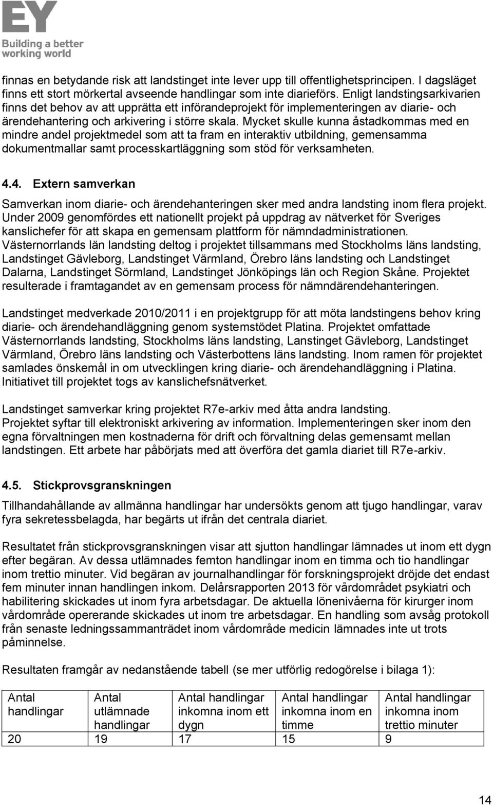 Mycket skulle kunna åstadkommas med en mindre andel projektmedel som att ta fram en interaktiv utbildning, gemensamma dokumentmallar samt processkartläggning som stöd för verksamheten. 4.