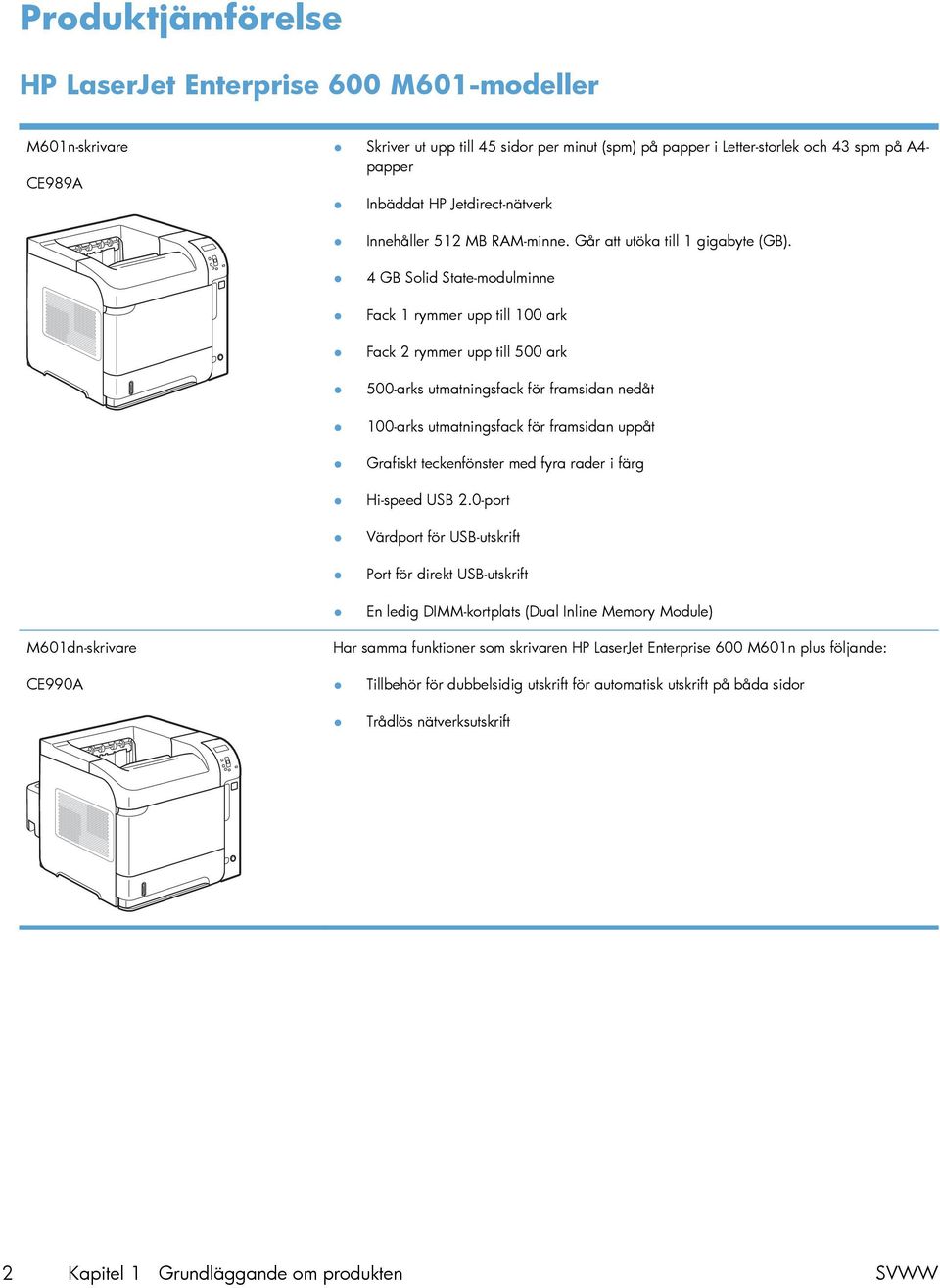 4 GB Solid State-modulminne Fack 1 rymmer upp till 100 ark Fack 2 rymmer upp till 500 ark 500-arks utmatningsfack för framsidan nedåt 100-arks utmatningsfack för framsidan uppåt Grafiskt