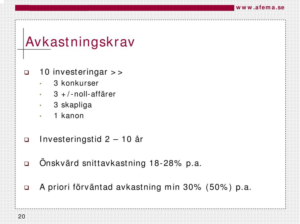 Investeringstid 2 10 år Önskvärd snittavkastning