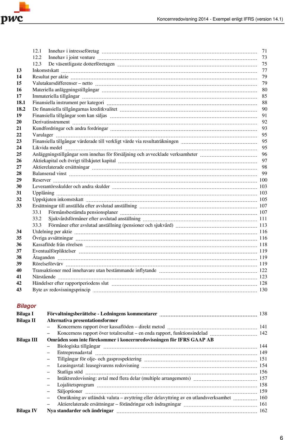 1 Finansiella instrument per kategori 88 18.