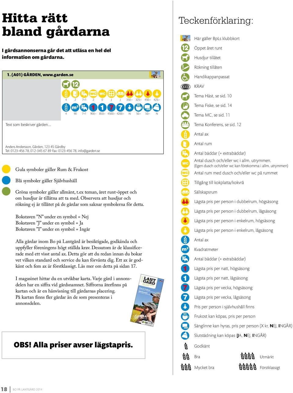 10 Tema Fiske, se sid. 14 Tema MC, se sid. 11 Text som beskriver gården... Tema Konferens, se sid.