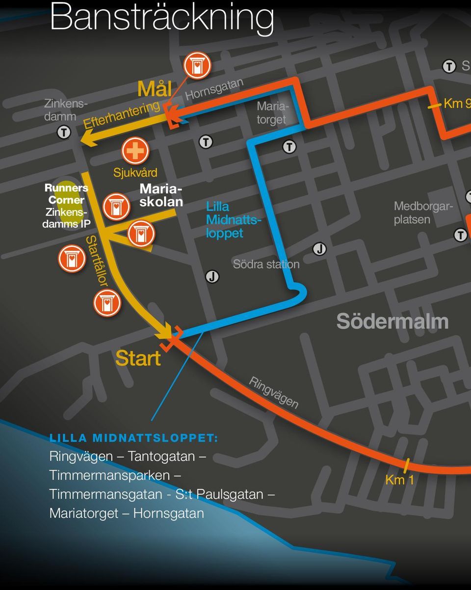 Medborgarplatsen Södermalm Start Ringvägen Lilla Midnattsloppet: Ringvägen Tantogatan