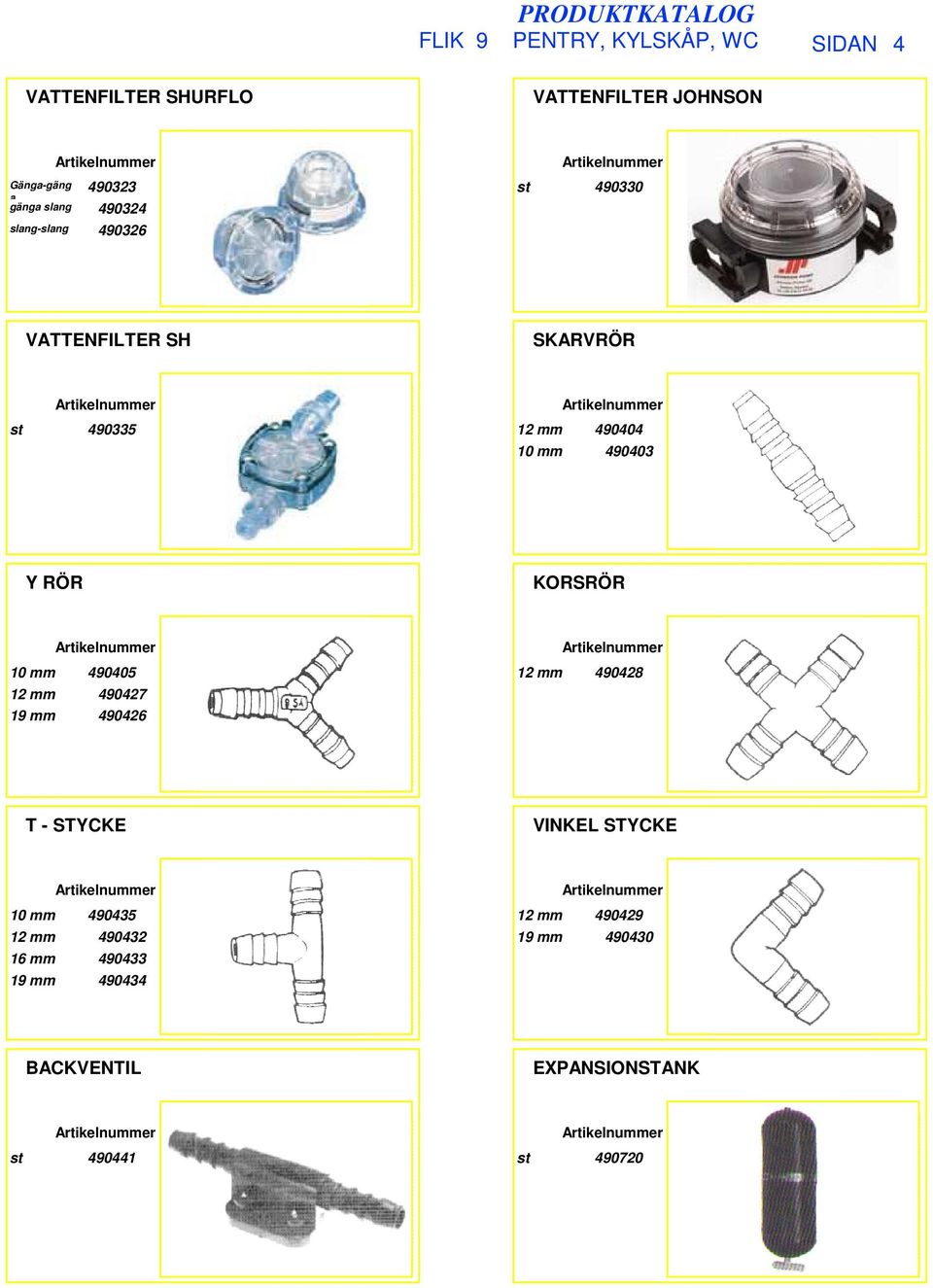 10 mm 490405 12 mm 490427 19 mm 490426 12 mm 490428 T - YCKE VINKEL YCKE 10 mm 490435 12 mm