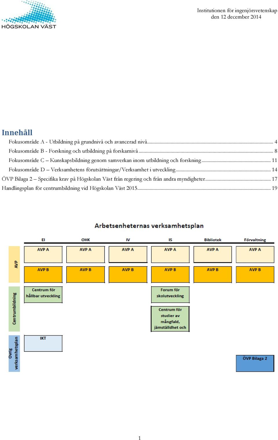 .. 8 Fokusområde C Kunskapsbildning genom samverkan inom utbildning och forskning.