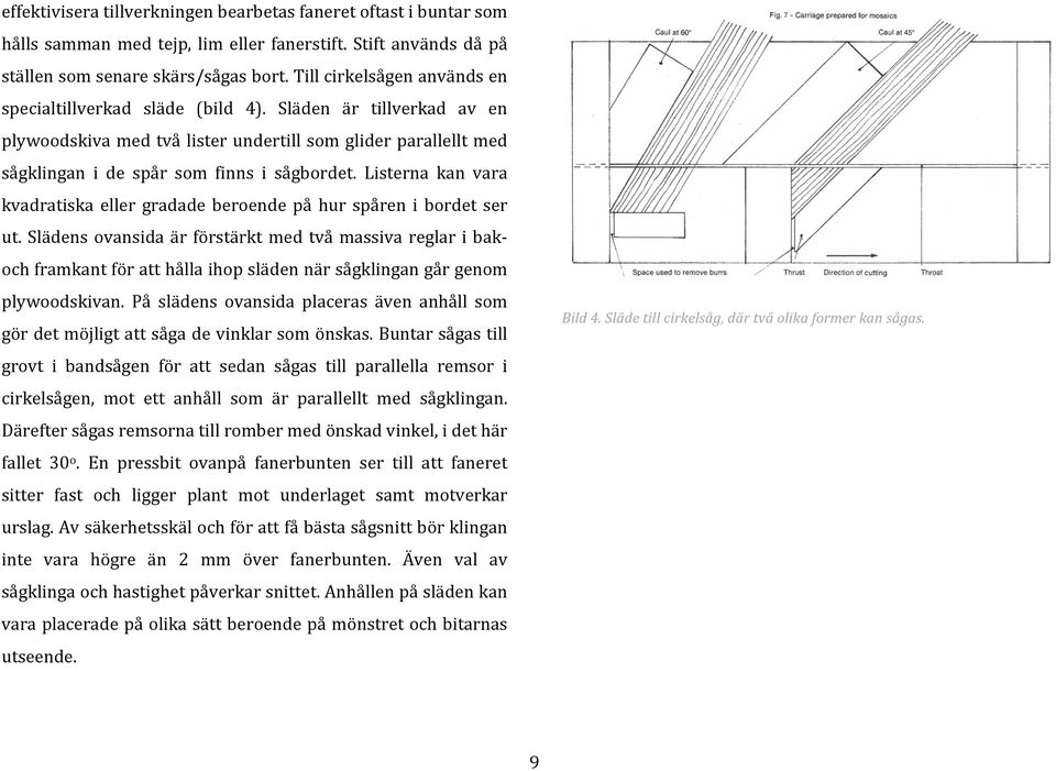 Listerna kan vara kvadratiska eller gradade beroende på hur spåren i bordet ser ut.