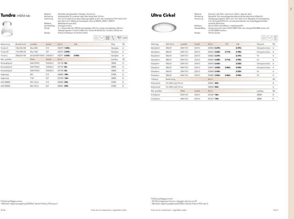 Silvergrå struktur. H = Höjd under tak. 202276 montagedjup 105 mm, övriga montagedjup 100 mm. Håltagningsmått: Tundra S=Ø96 mm, Tundra M=Ø130 mm, Tundra L=Ø155 mm.