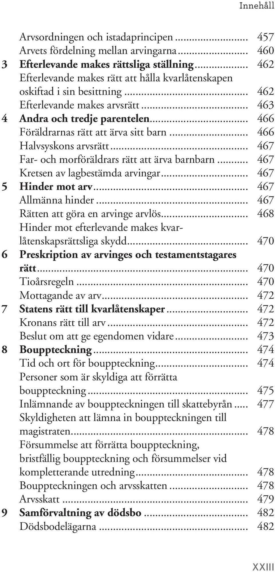 .. 466 Halvsyskons arvsrätt... 467 Far- och morföräldrars rätt att ärva barnbarn... 467 Kretsen av lagbestämda arvingar... 467 5 Hinder mot arv... 467 Allmänna hinder.