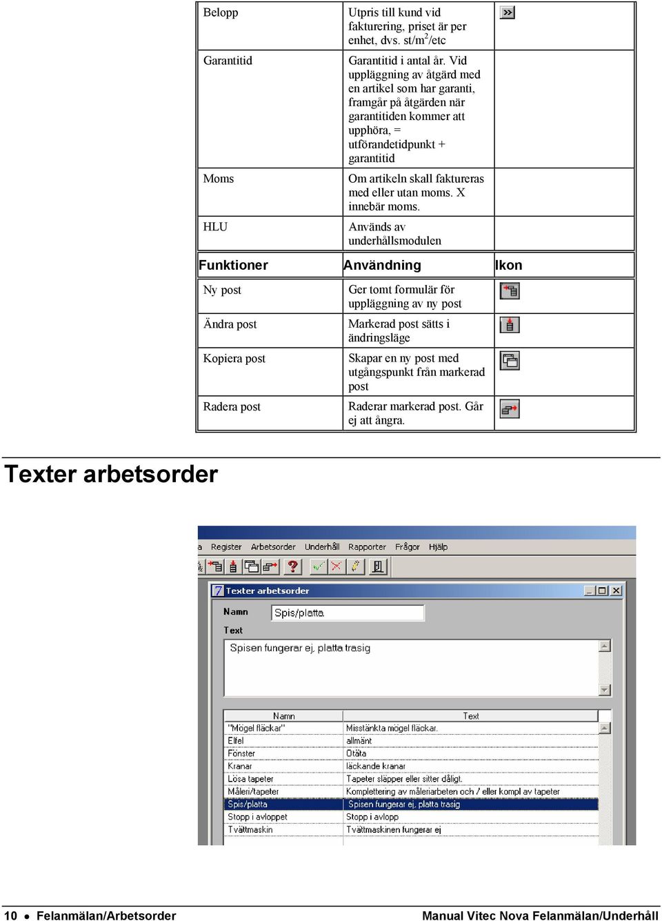 faktureras med eller utan moms. X innebär moms.