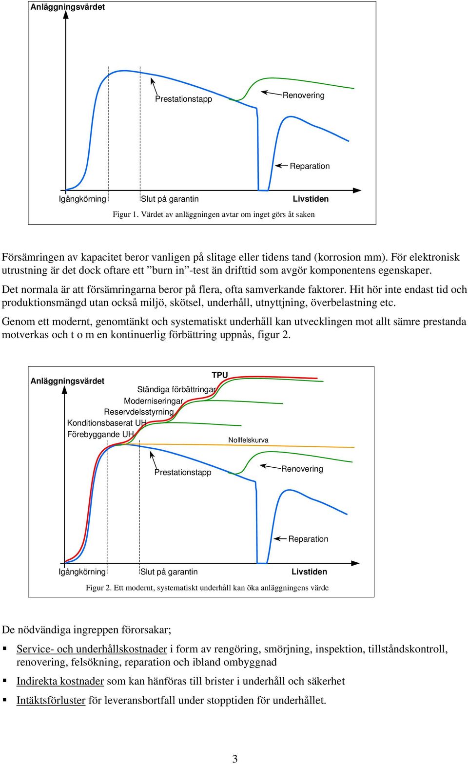 För elektronisk utrustning är det dock oftare ett burn in -test än drifttid som avgör komponentens egenskaper. Det normala är att försämringarna beror på flera, ofta samverkande faktorer.