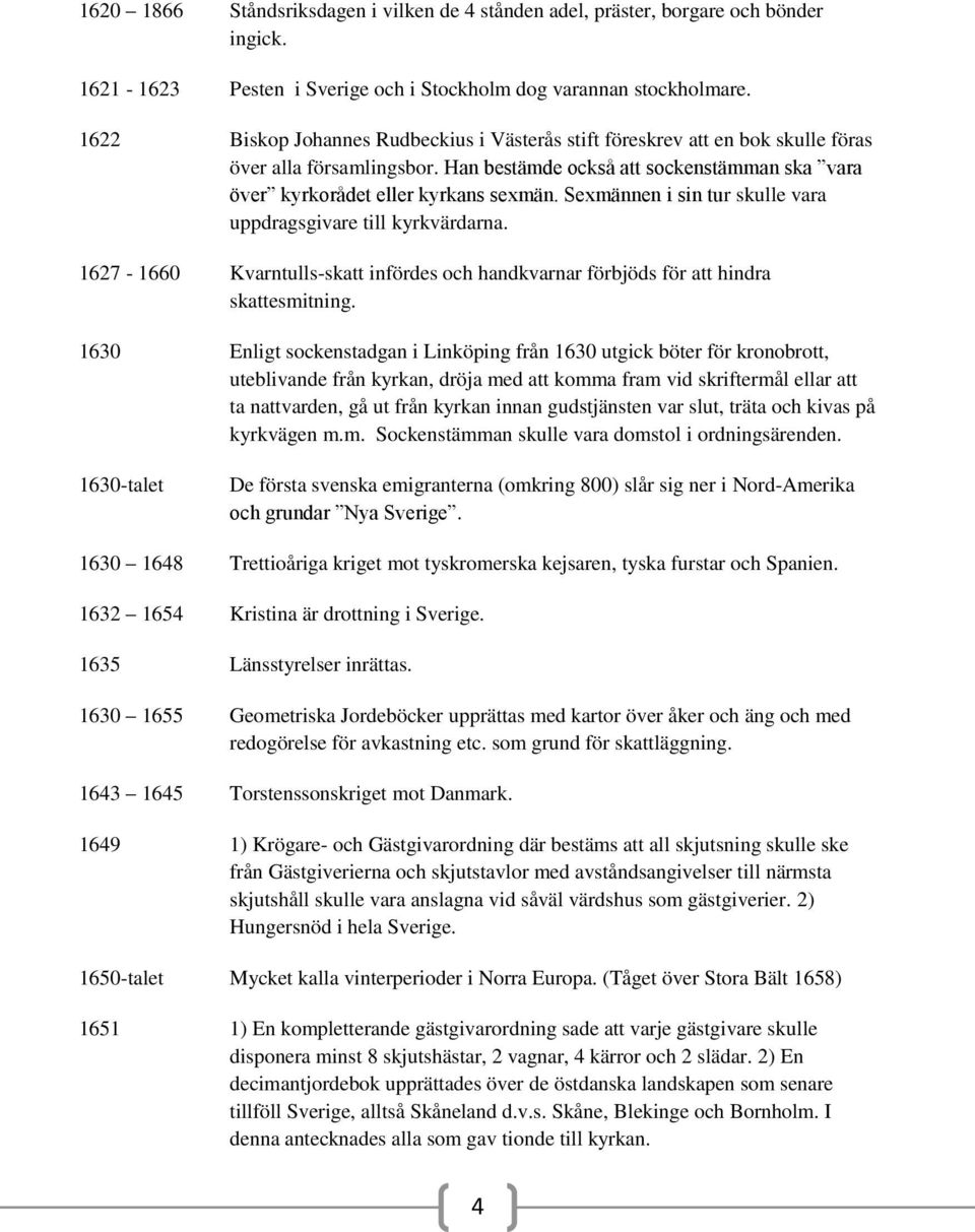 Sexmännen i sin tur skulle vara uppdragsgivare till kyrkvärdarna. 1627-1660 Kvarntulls-skatt infördes och handkvarnar förbjöds för att hindra skattesmitning.