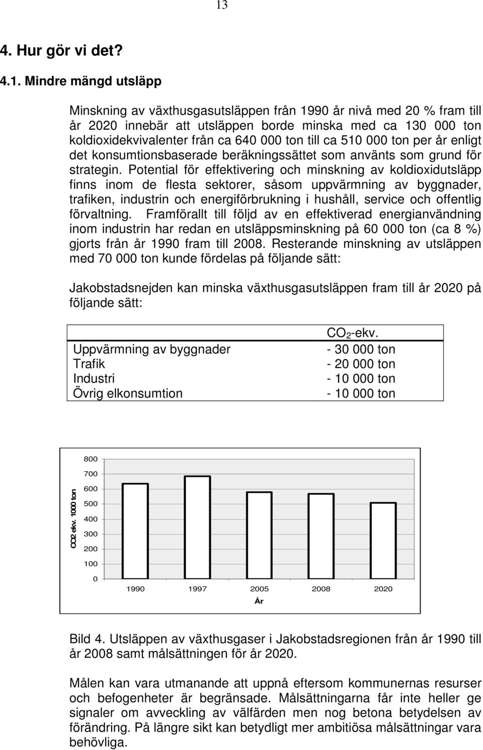 Potential för effektivering och minskning av koldioxidutsläpp finns inom de flesta sektorer, såsom uppvärmning av byggnader, trafiken, industrin och energiförbrukning i hushåll, service och offentlig