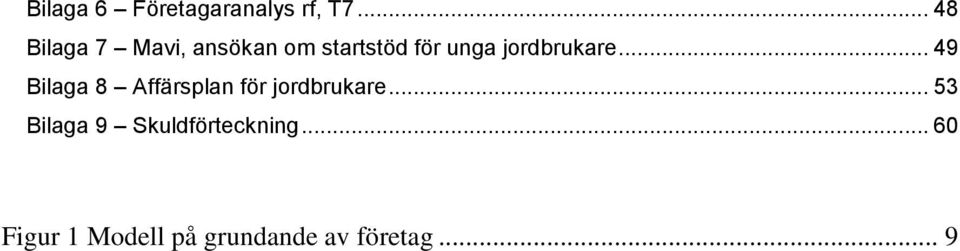 jordbrukare... 49 Bilaga 8 Affärsplan för jordbrukare.