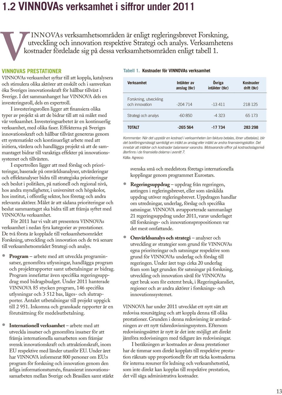 VINNOVAs prestationer VINNOVAs verksamhet syftar till att koppla, katalysera och stimulera olika aktörer att enskilt och i samverkan öka Sveriges innovationskraft för hållbar tillväxt i Sverige.