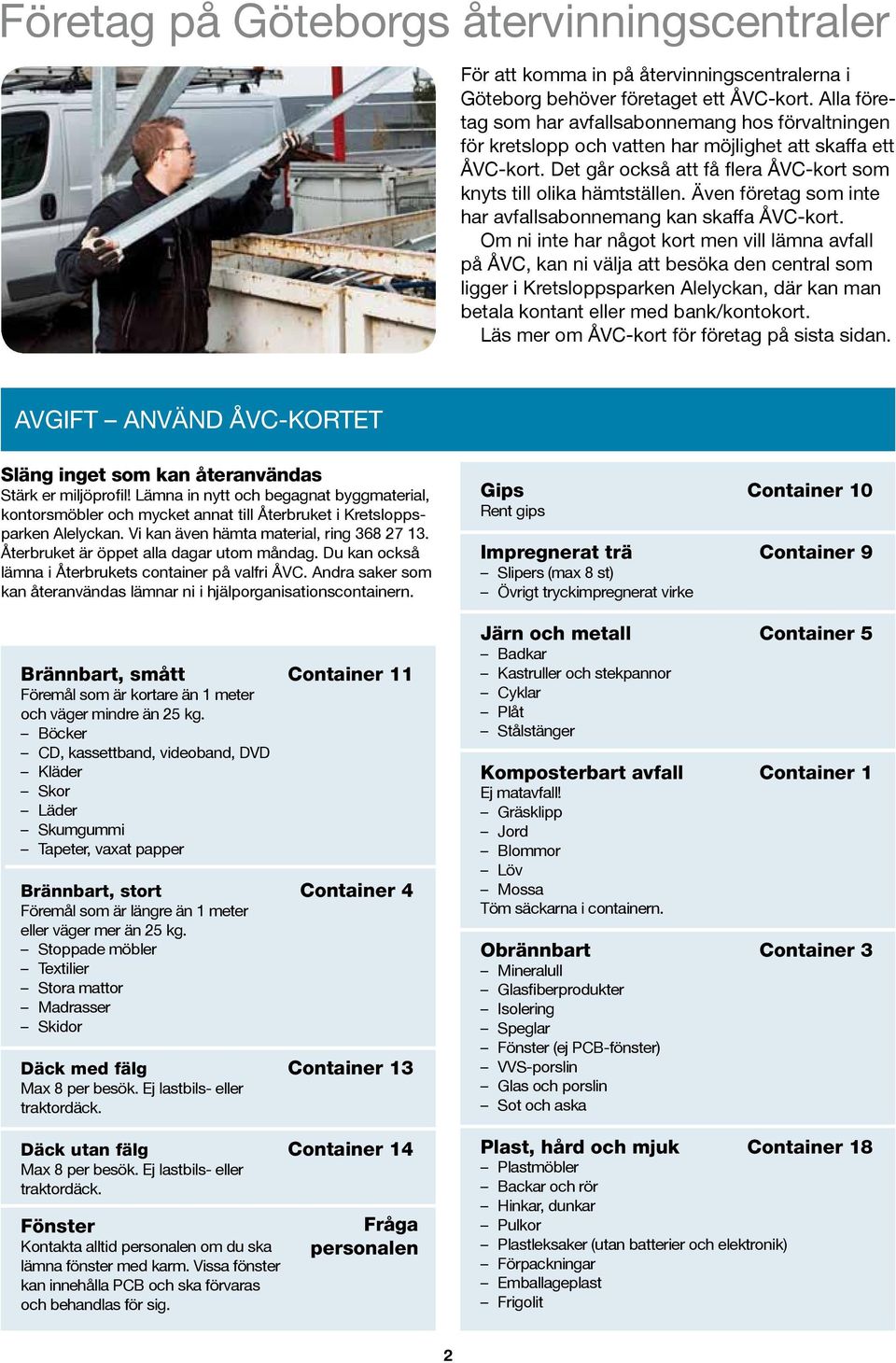 Även företag som inte har avfallsabonnemang kan skaffa ÅVC-kort.