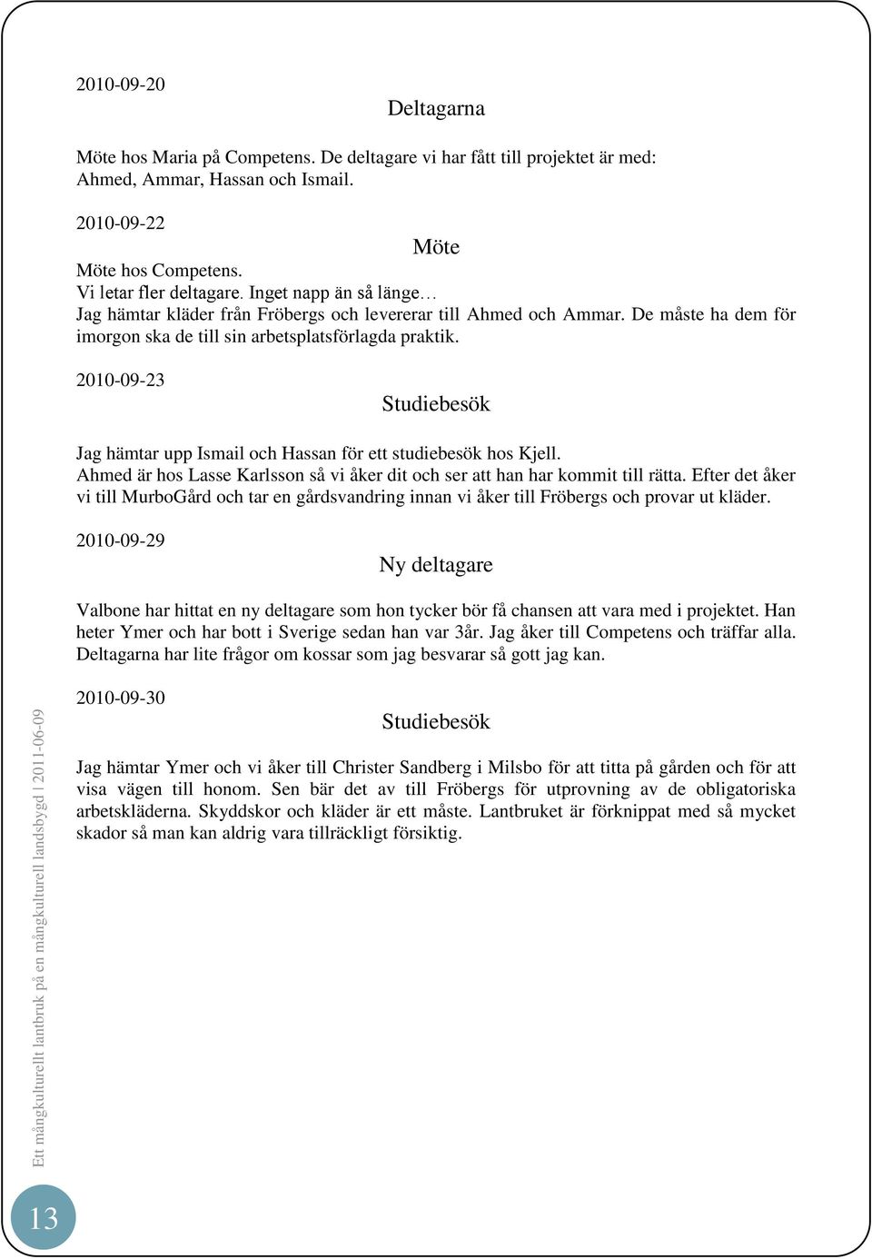 2010-09-23 Studiebesök Jag hämtar upp Ismail och Hassan för ett studiebesök hos Kjell. Ahmed är hos Lasse Karlsson så vi åker dit och ser att han har kommit till rätta.