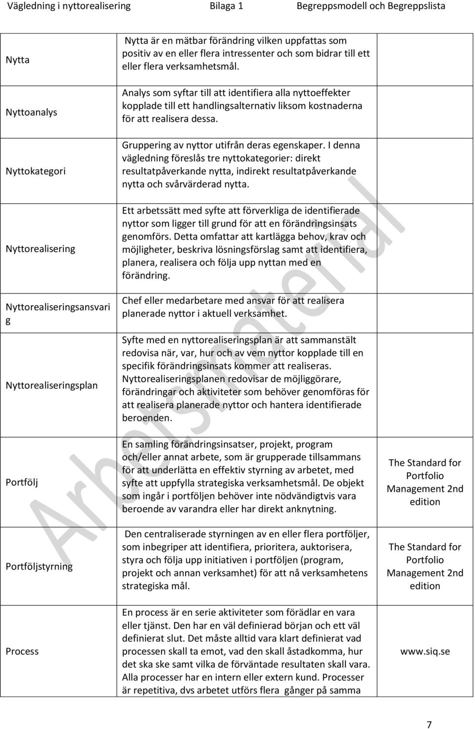 Analys som syftar till att identifiera alla nyttoeffekter kopplade till ett handlingsalternativ liksom kostnaderna för att realisera dessa. Gruppering av nyttor utifrån deras egenskaper.