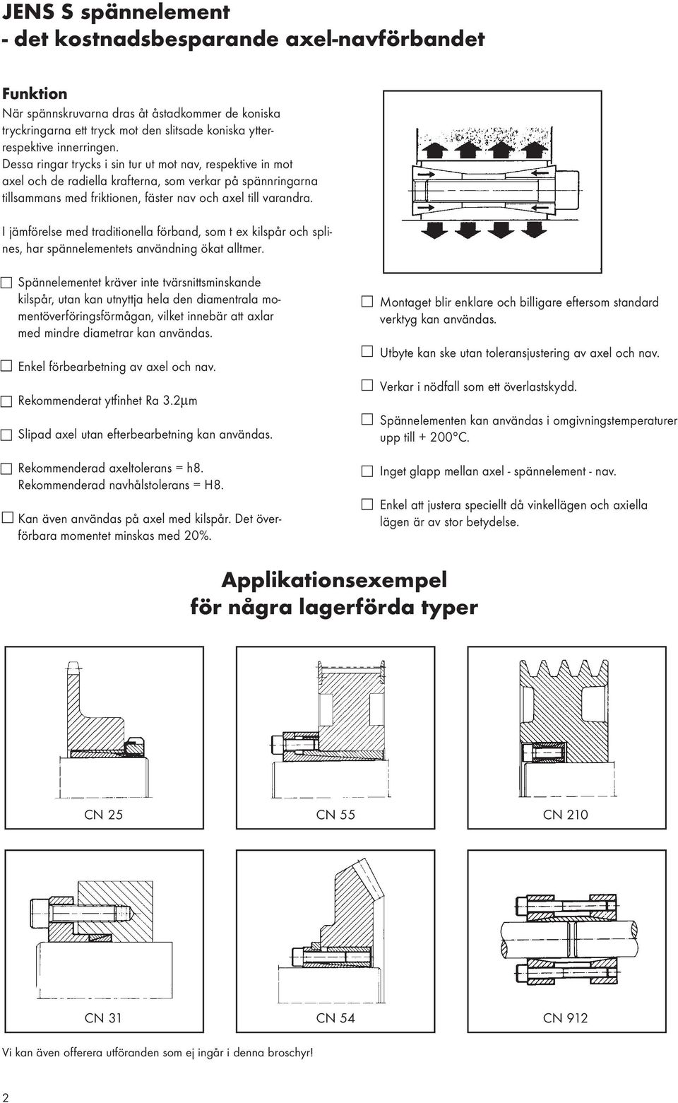 I jämförelse med traditionella förband, som t ex kilspår och splines, har spännelementets användning ökat alltmer.