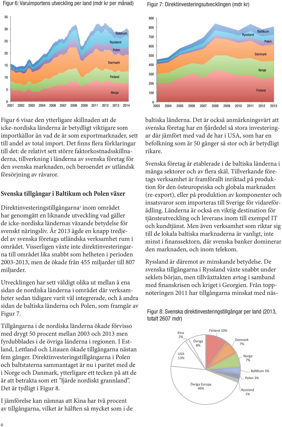 ytterligare skillnaden att de icke-nordiska länderna är betydligt viktigare som importkällor än vad de är som exportmarknader, sett till andel av total import.