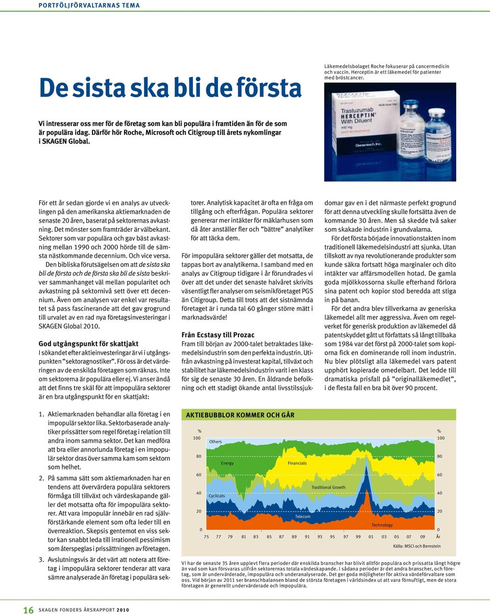 För ett år sedan gjorde vi en analys av utvecklingen på den amerikanska aktiemarknaden de senaste 20 åren, baserat på sektorernas avkastning. Det mönster som framträder är välbekant.