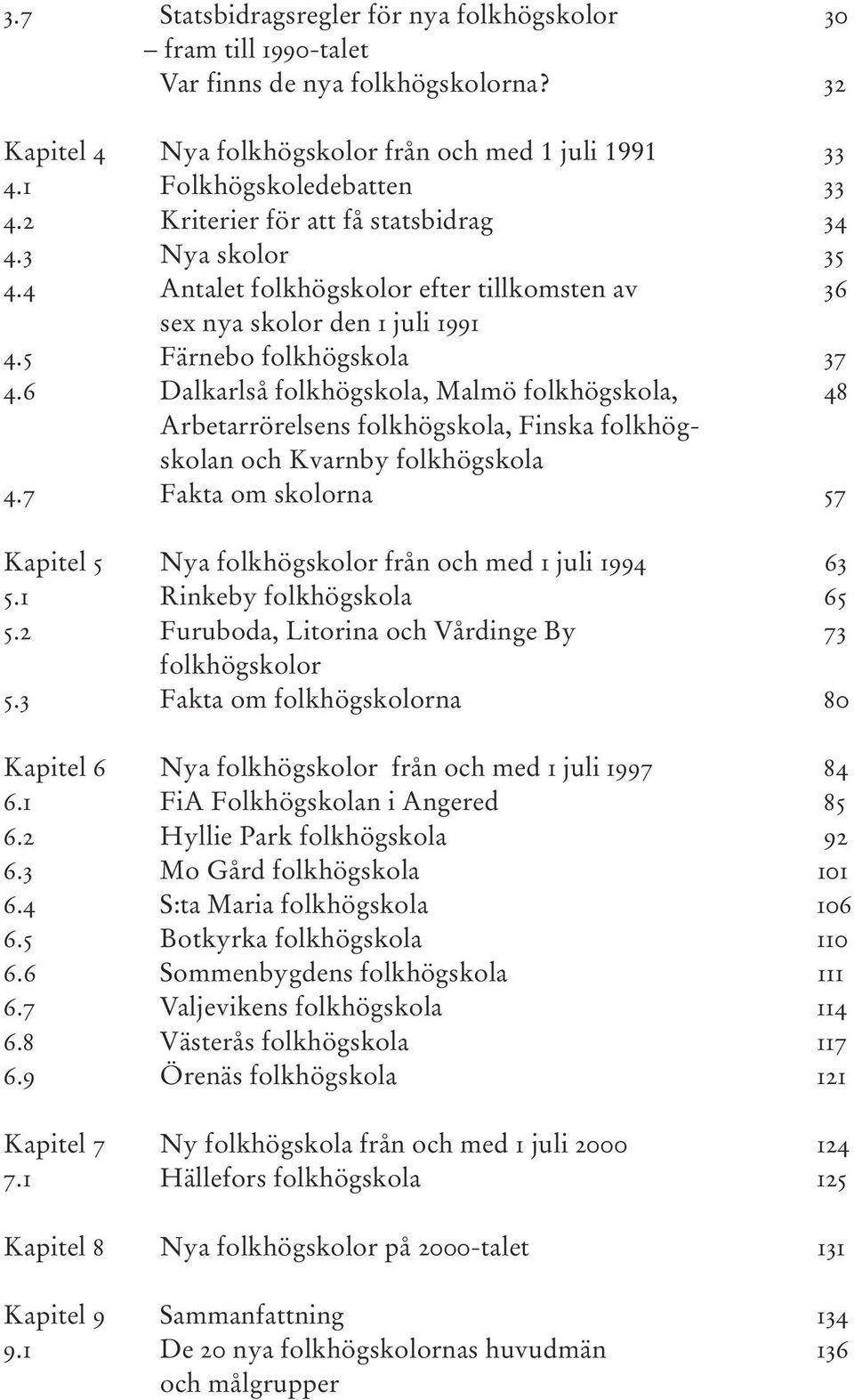 6 Dalkarlså folkhögskola, Malmö folkhögskola, 48 Arbetarrörelsens folkhögskola, Finska folkhögskolan och Kvarnby folkhögskola 4.