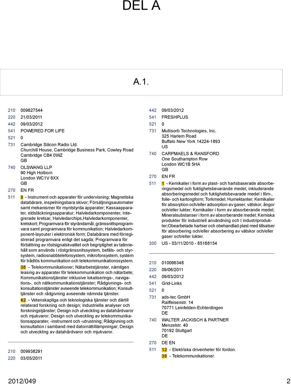 inspelningsbara skivor; Försäljningsautomater samt mekanismer för myntstyrda apparater; Kassaapparater, eldsläckningsapparatur; Halvledarkomponenter, Integrerade kretsar,