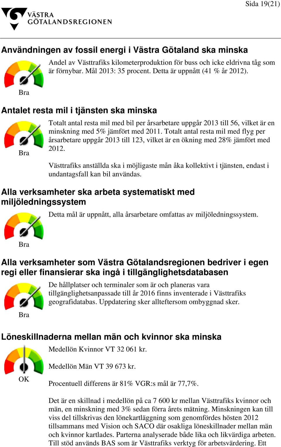 Totalt antal resta mil med flyg per årsarbetare uppgår 2013 till 123, vilket är en ökning med 28% jämfört med 2012.