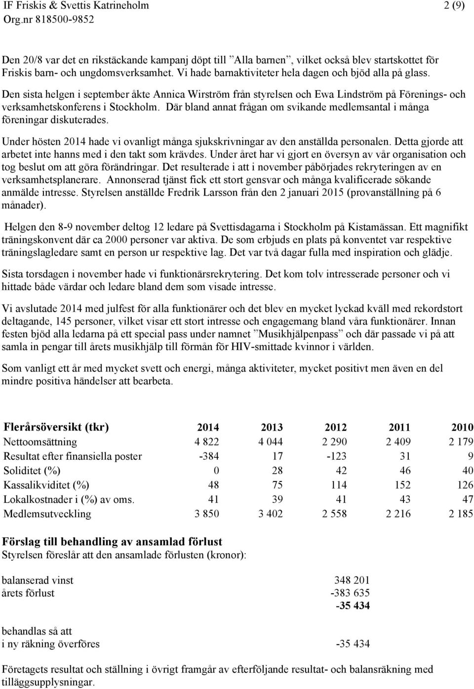 Där bland annat frågan om svikande medlemsantal i många föreningar diskuterades. Under hösten 2014 hade vi ovanligt många sjukskrivningar av den anställda personalen.