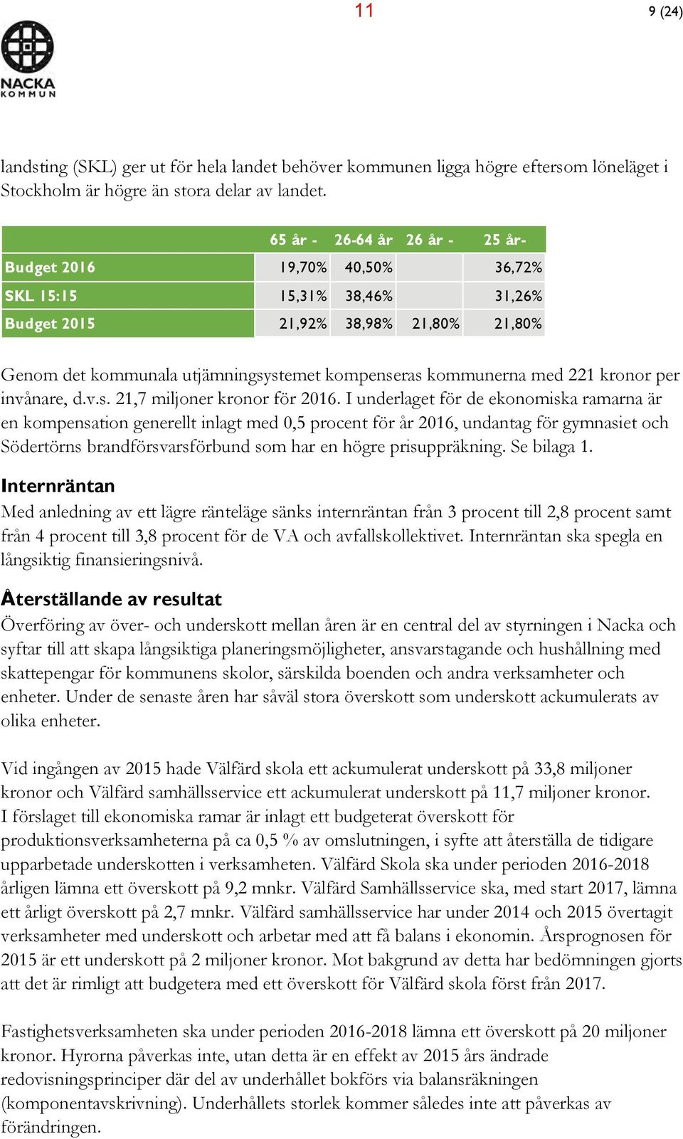 med 221 kronor per invånare, d.v.s. 21,7 miljoner kronor för 2016.
