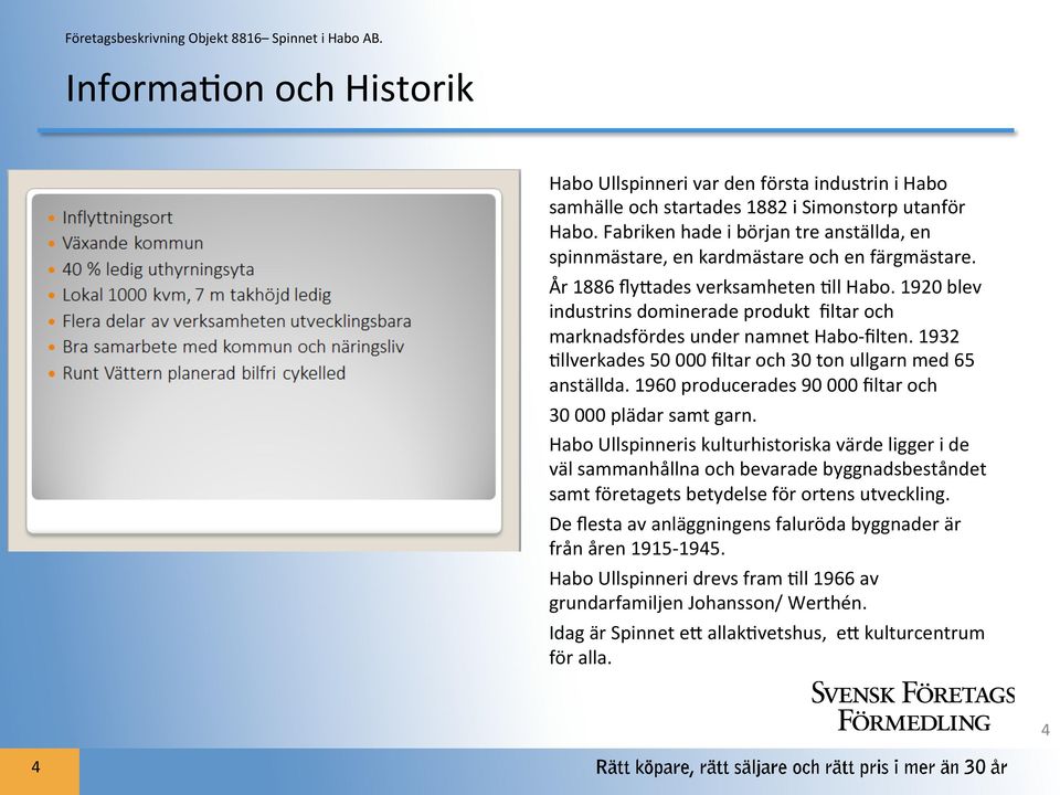 1920 blev industrins dominerade produkt filtar och marknadsfördes under namnet Habo- filten. 1932 Bllverkades 50 000 filtar och 30 ton ullgarn med 65 anställda.