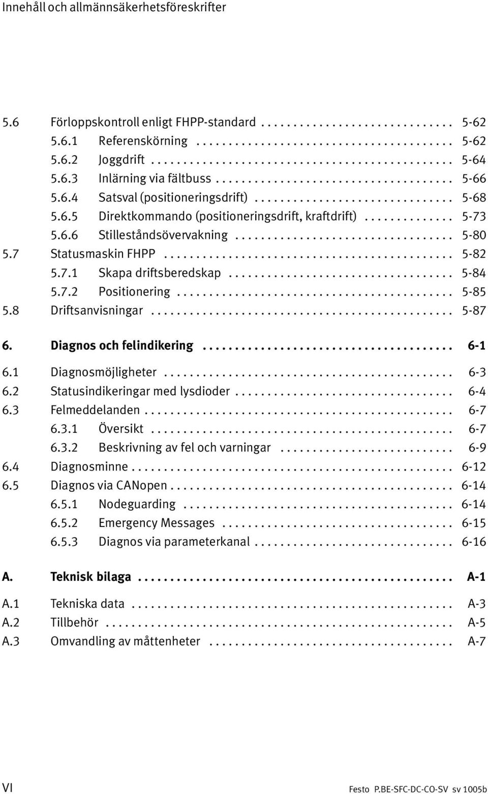 ............. 5 73 5.6.6 Stilleståndsövervakning.................................. 5 80 5.7 Statusmaskin FHPP............................................. 5 82 5.7.1 Skapa driftsberedskap................................... 5 84 5.