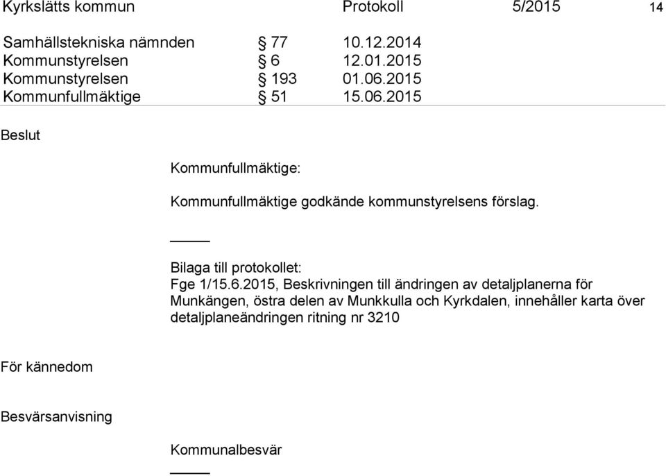 Bilaga till protokollet: Fge 1/15.6.