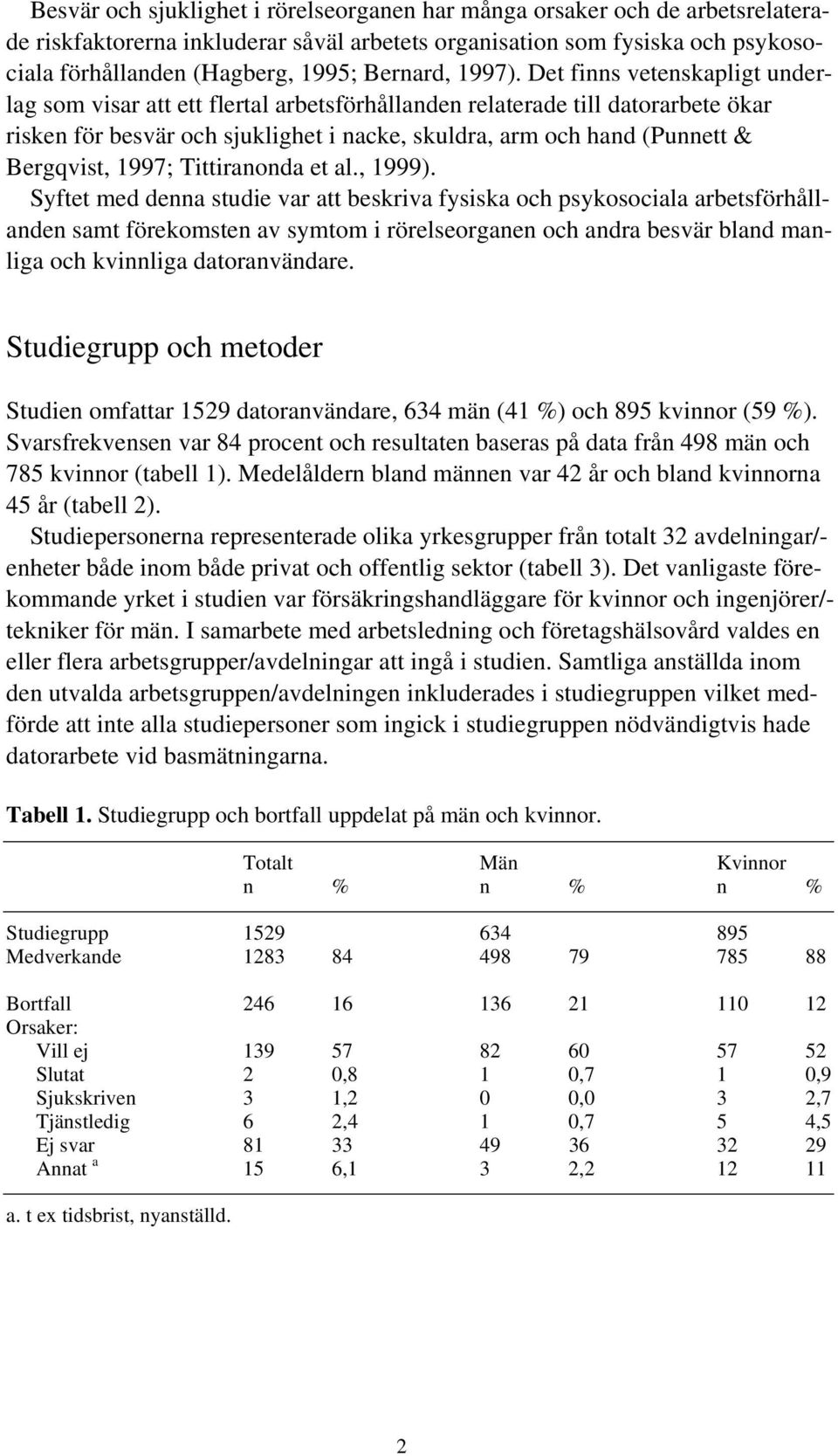 Det finns vetenskapligt underlag som visar att ett flertal arbetsförhållanden relaterade till datorarbete ökar risken för besvär och sjuklighet i nacke, skuldra, arm och hand (Punnett & Bergqvist,