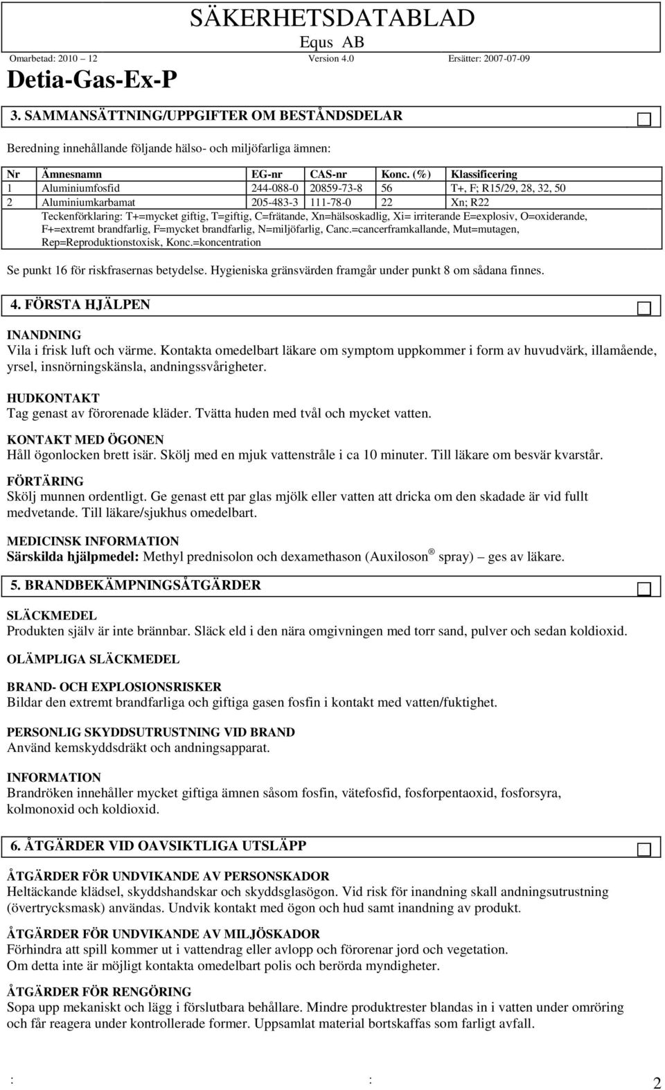 Xn=hälsoskadlig, Xi= irriterande E=explosiv, O=oxiderande, F+=extremt brandfarlig, F=mycket brandfarlig, N=miljöfarlig, Canc.=cancerframkallande, Mut=mutagen, Rep=Reproduktionstoxisk, Konc.