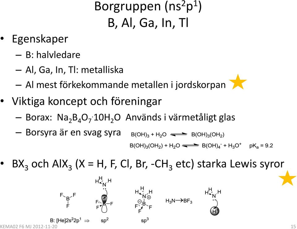 föreningar Borax: Na 2 B 4 O 7.