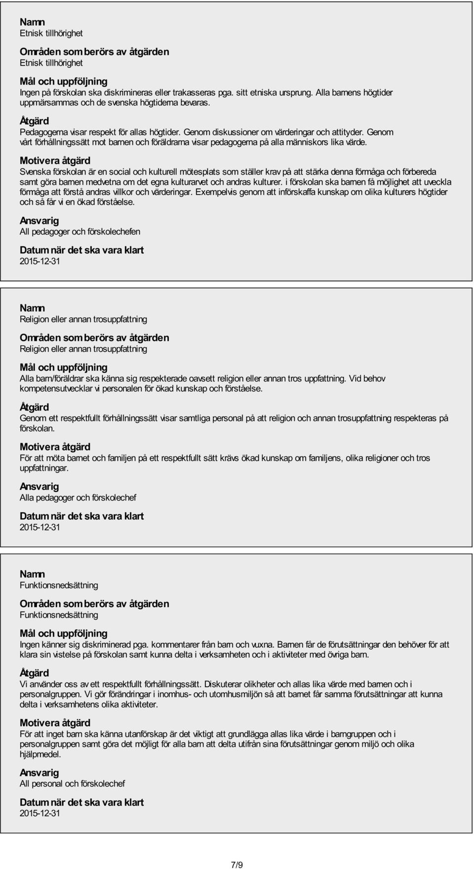 Svenska förskolan är en social och kulturell mötesplats som ställer krav på att stärka denna förmåga och förbereda samt göra barnen medvetna om det egna kulturarvet och andras kulturer.