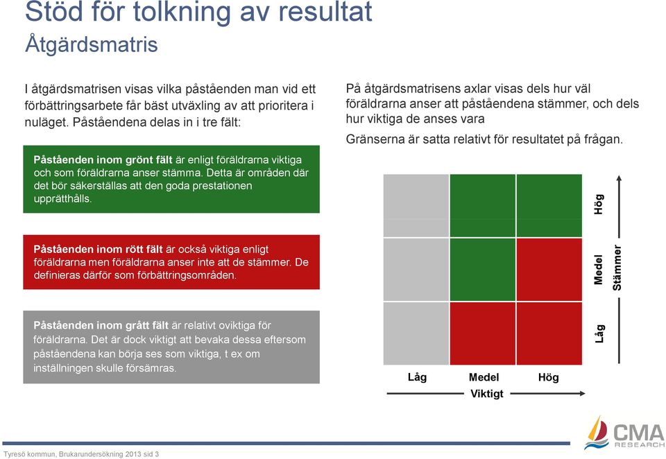 Detta är områden där det bör säkerställas att den goda prestationen upprätthålls.