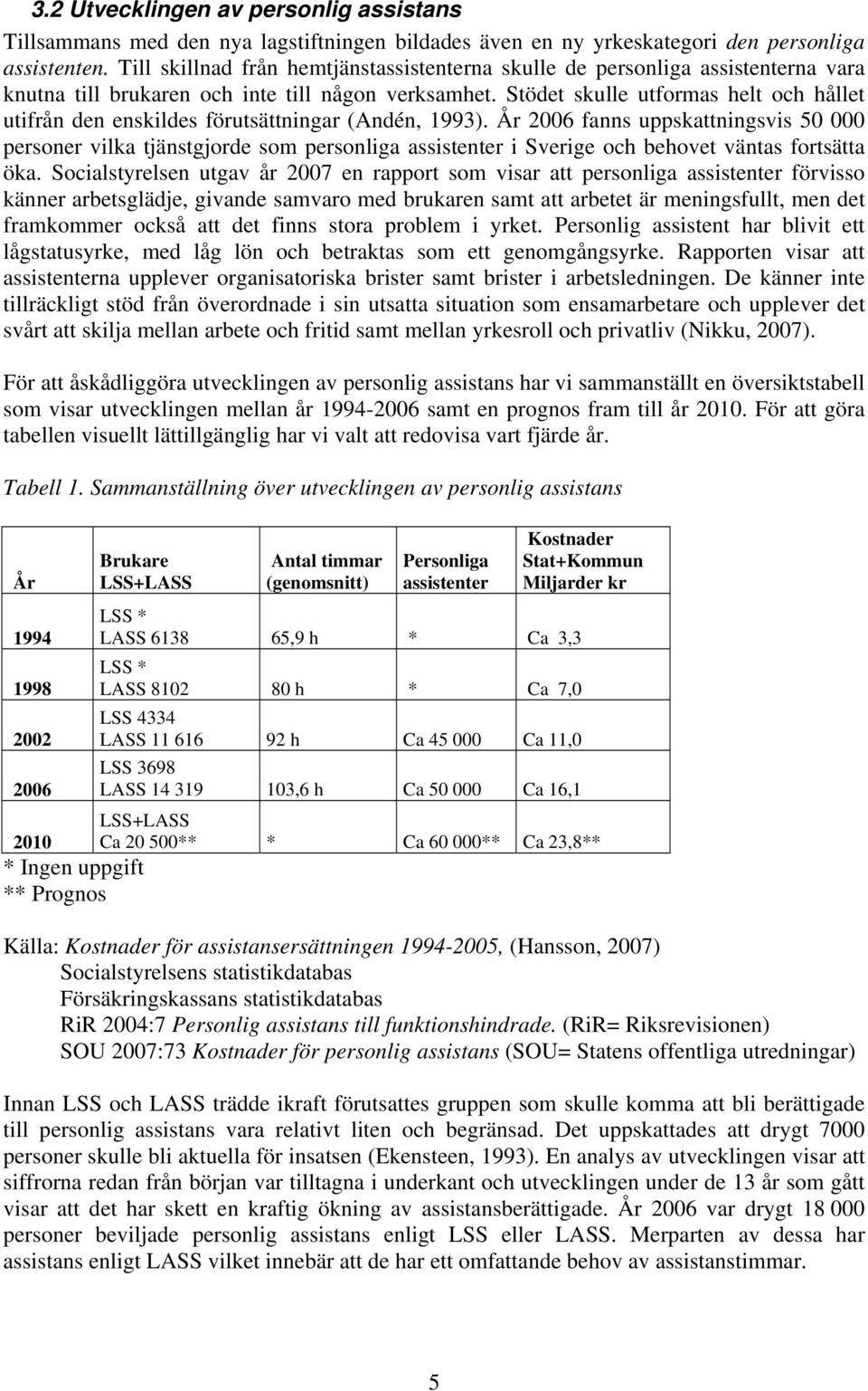 Stödet skulle utformas helt och hållet utifrån den enskildes förutsättningar (Andén, 1993).