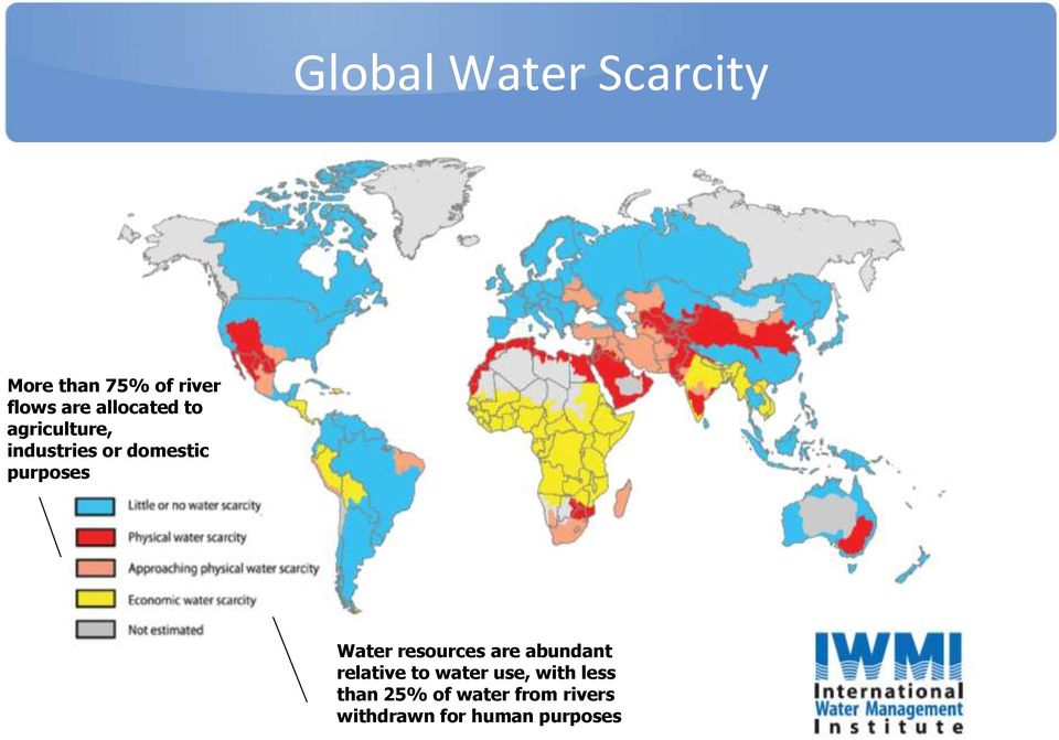 Water resources are abundant relative to water use, with