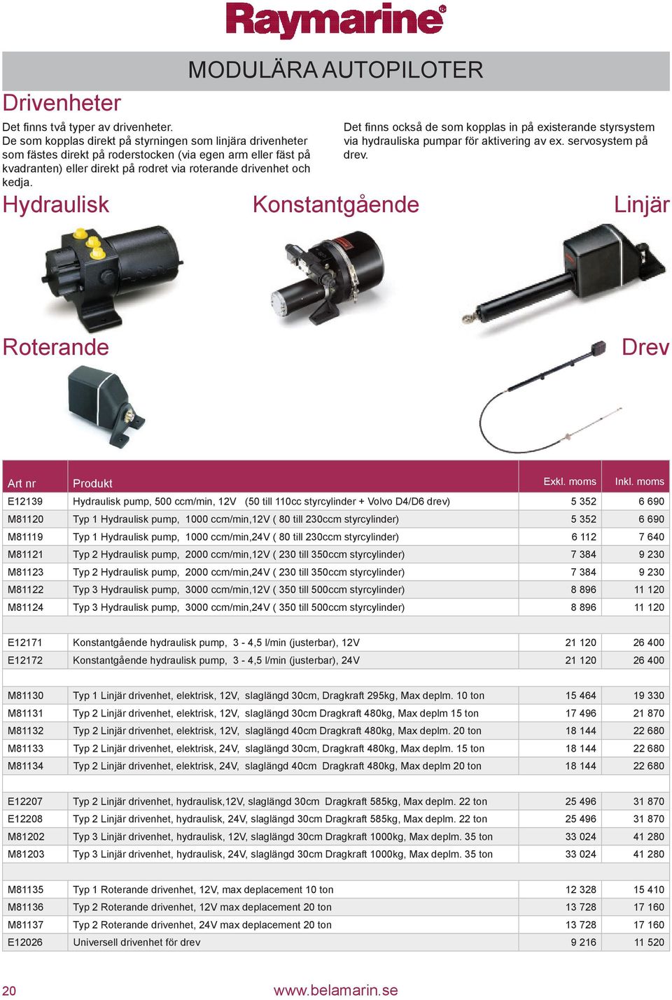 MODULÄRA AUTOPILOTER Det finns också de som kopplas in på existerande styrsystem via hydrauliska pumpar för aktivering av ex. servosystem på drev.
