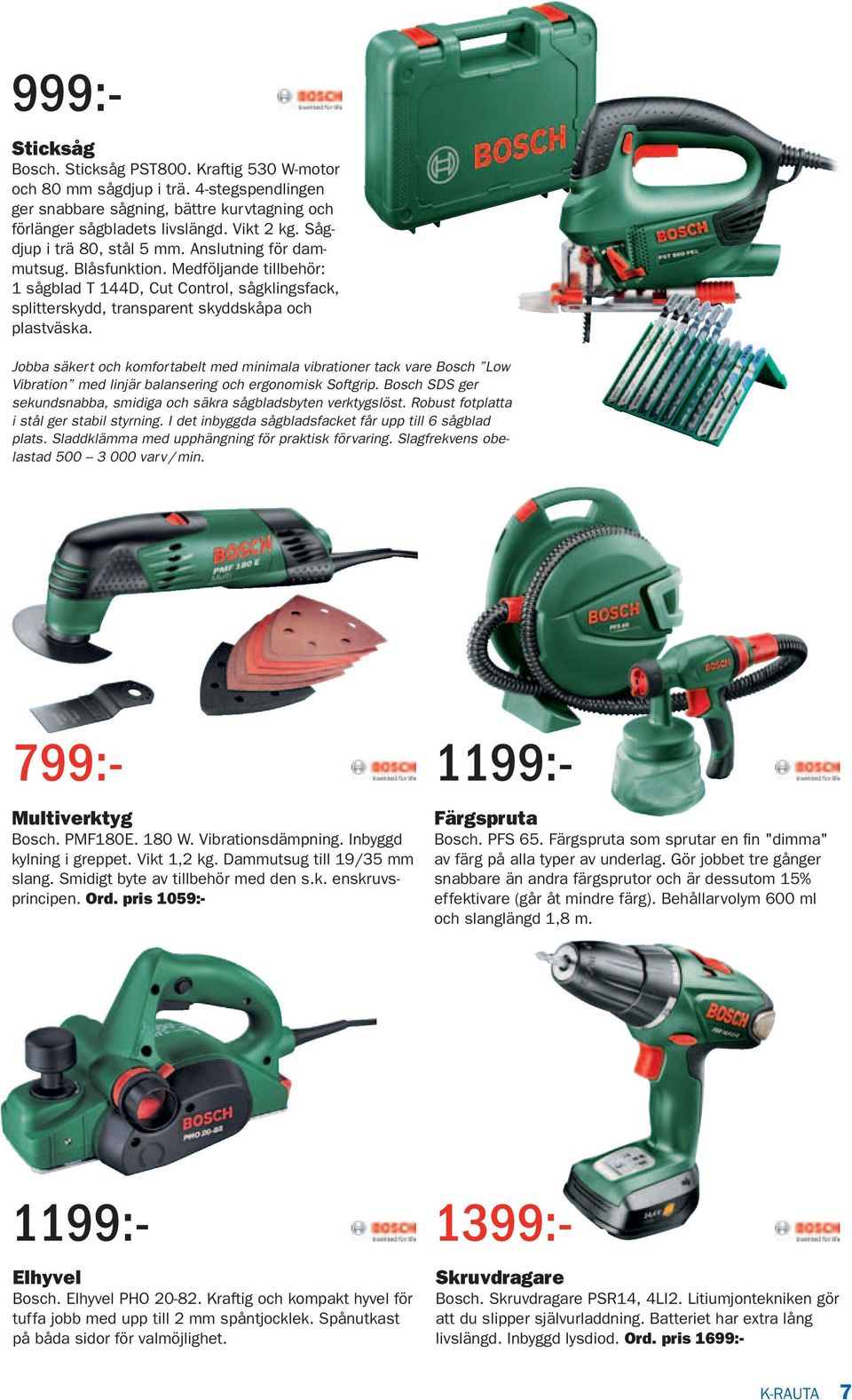 Jobba säkert och komfortabelt med minimala vibrationer tack vare Bosch Low Vibration med linjär balansering och ergonomisk Softgrip.